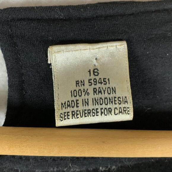 VTG Jane Ashley Womens Top Sz 16 Black Gold Beaded Lotus Flower Event - Picture 10 of 12